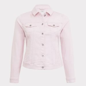 Torrid Pink Denim Jean Jacket Size 1